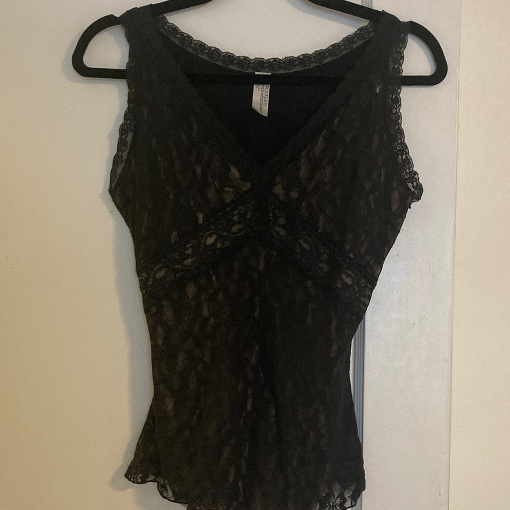 Flexees Black Lace Top